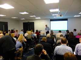 Talk being given to audience