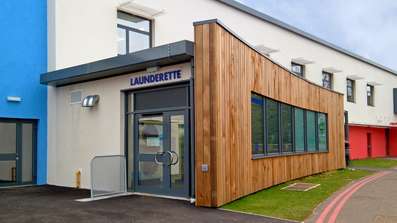 Entrance to the Launderette near INTO building