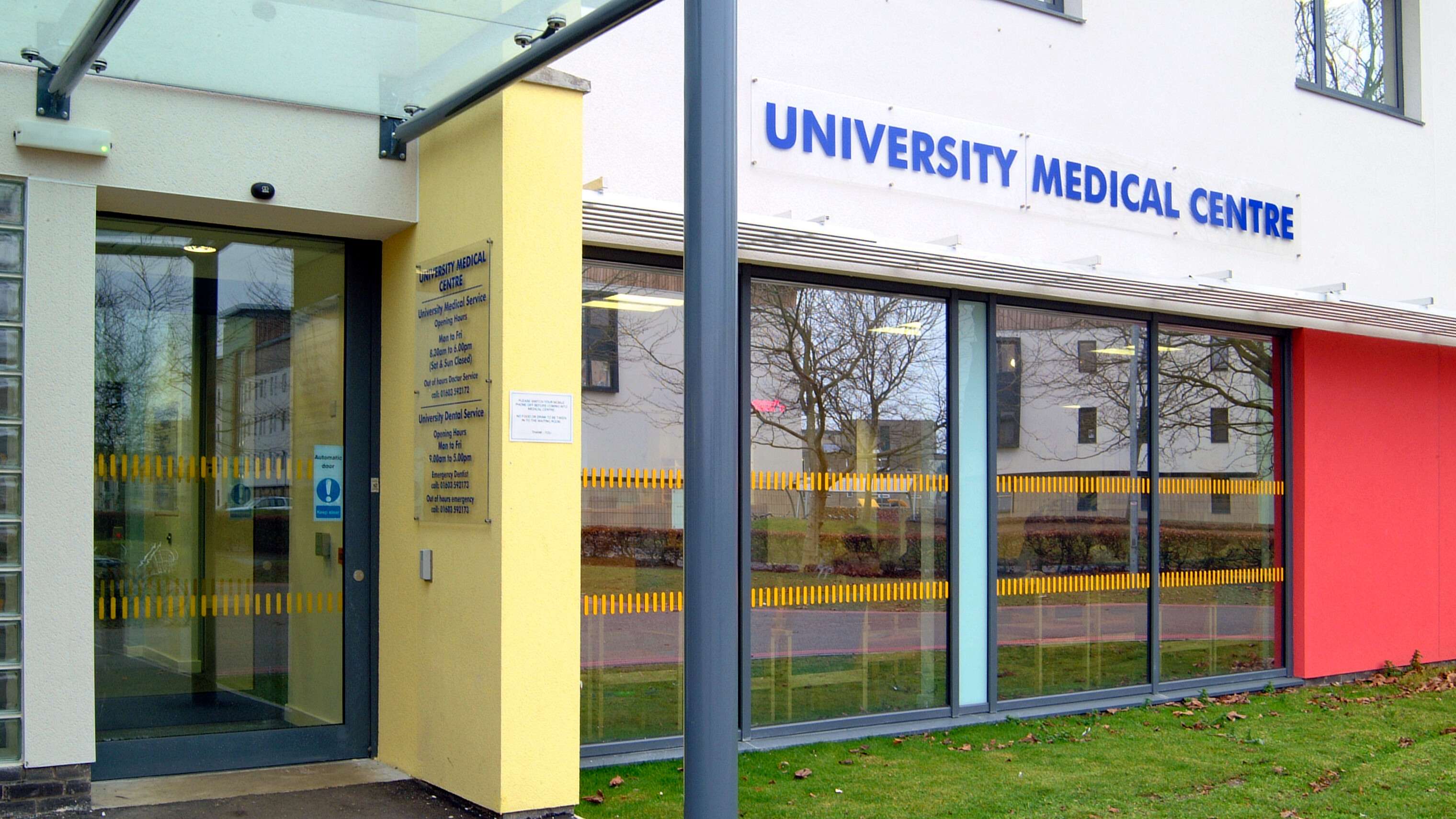 Entrance to UEA Medical Centre
