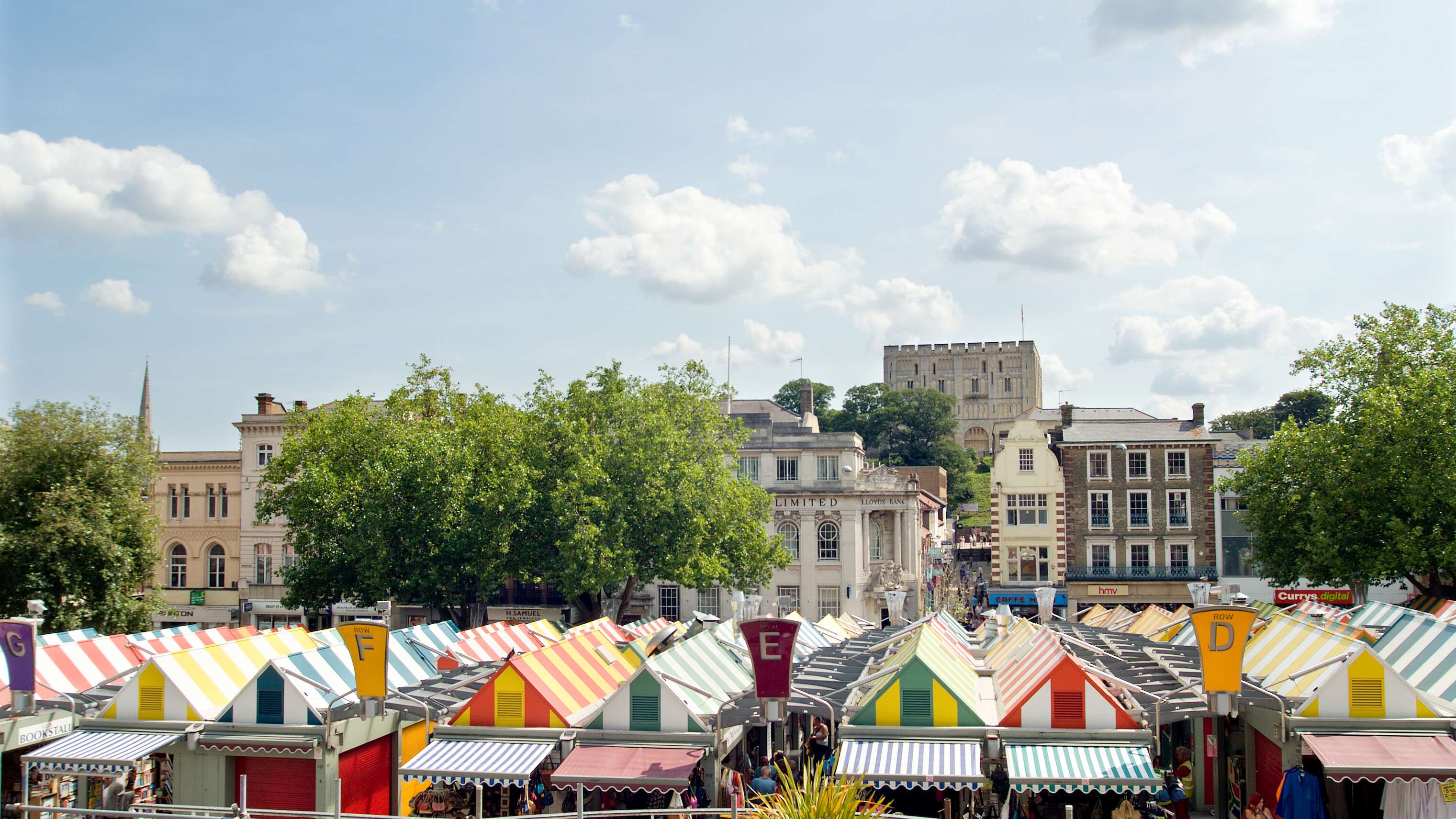 View over Norwich market