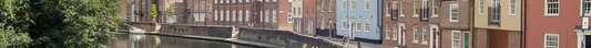 Houses along river in Norwich City Centre