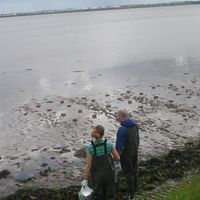 Students setting up a trial at Breydon Water as part of their field trip.