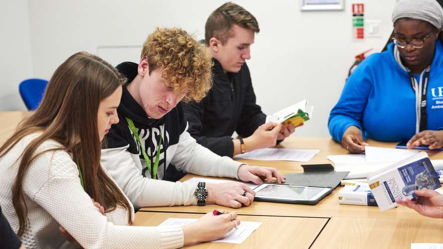 Students working together