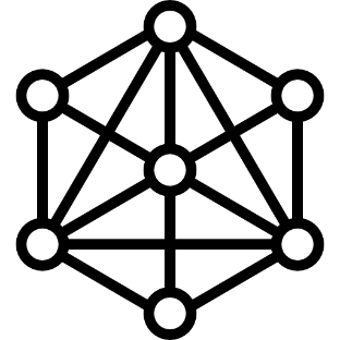 black line icon of connection