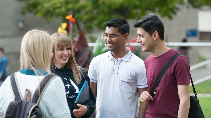 Students in the Square on Campus