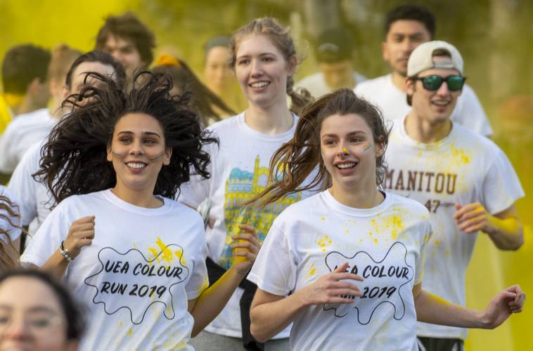 students during uea colour run 2019