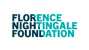 Blue text that says "Florence Nightingale Foundation" on a white background