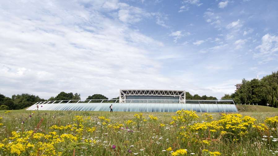 View of Sainsbury Centre in spring