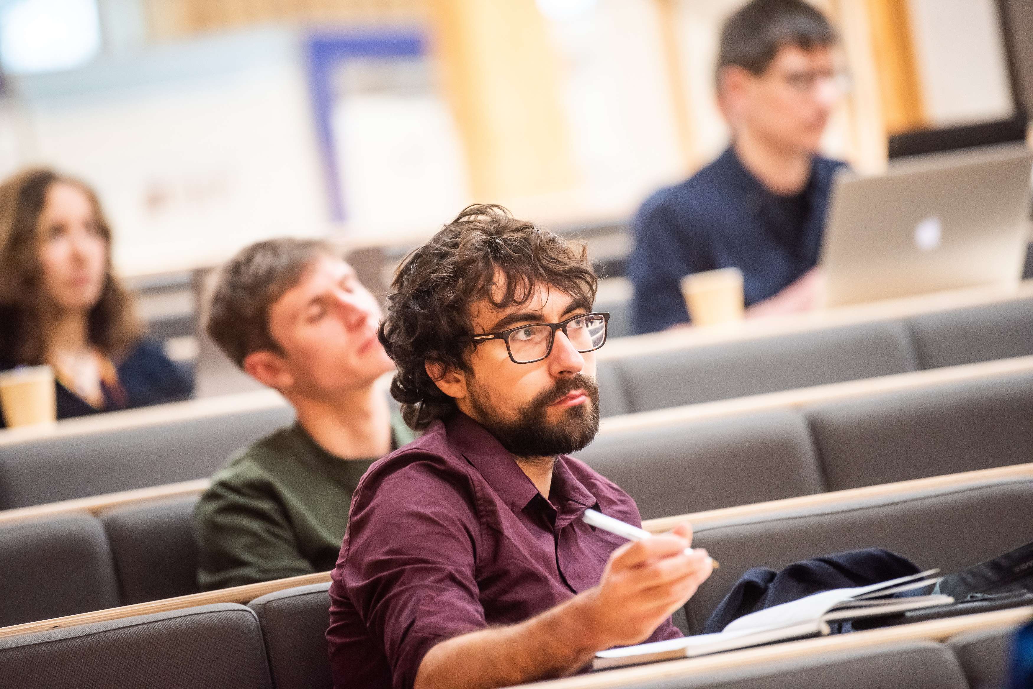 Students in a conference on campus