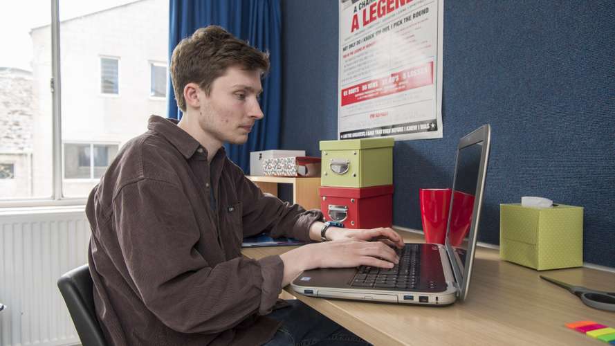 Student on laptop