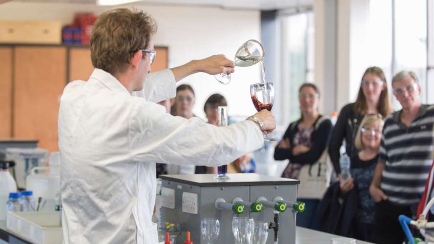 Professor doing demo on Open Day