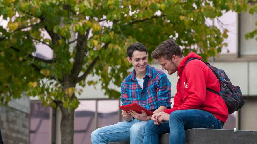 Students in the Square on Campus