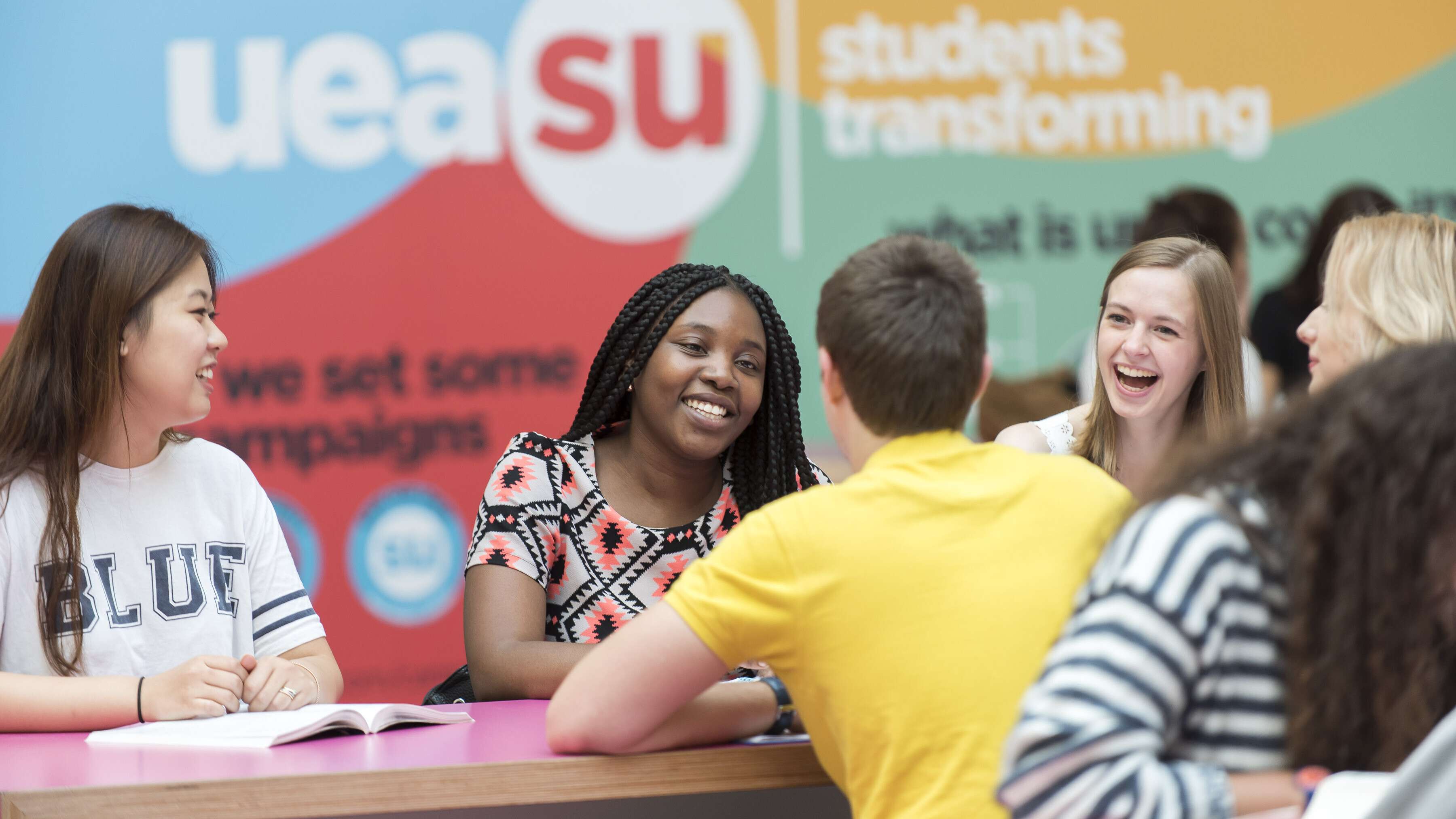 Students in the Students Union on Campus in Union House