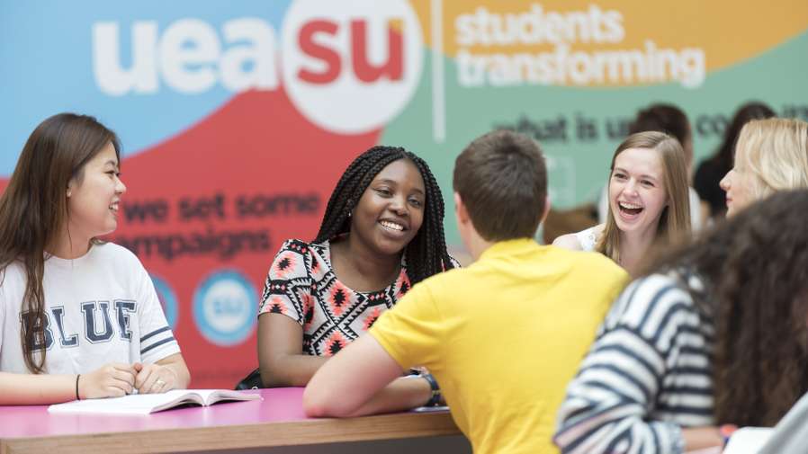 Students in the Students Union on Campus in Union House