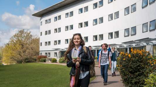 Student outside accommodation