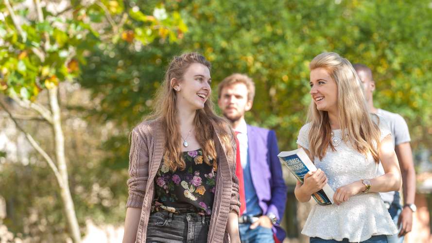 Students walking on Campus