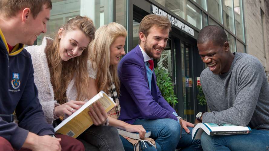 Students in the Square on Campus
