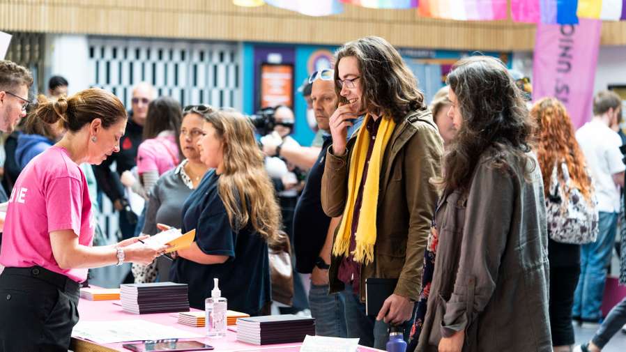 Prospective students at an open day for UEA