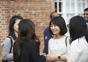 UEA Students discussing on campus