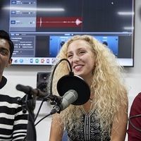 Students in a recording studio