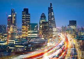 london skyline at night