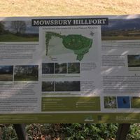 Sign at  Mowsbury Hill Fort Orchard