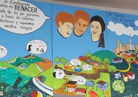 colourful mural art in Colombia