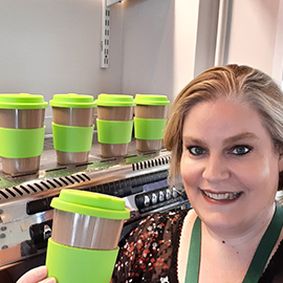 Karen Gallant with keep cup 