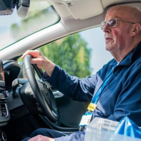 Man driving a car