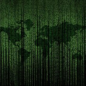 world map map up of green vertical lines