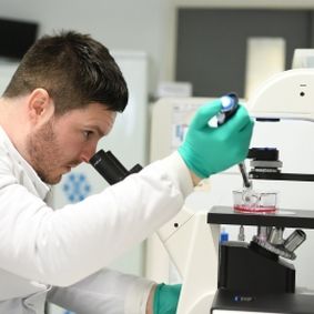 Dr Green in the lab