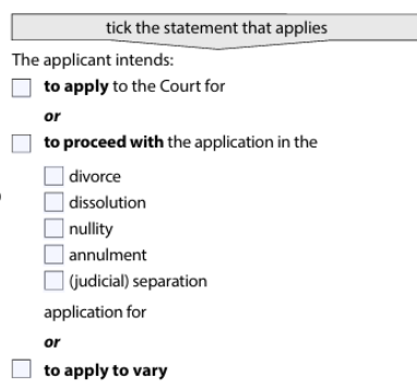 form a - tick the statement that applies