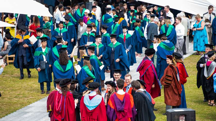 Students at graduation