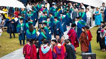 Students at graduation