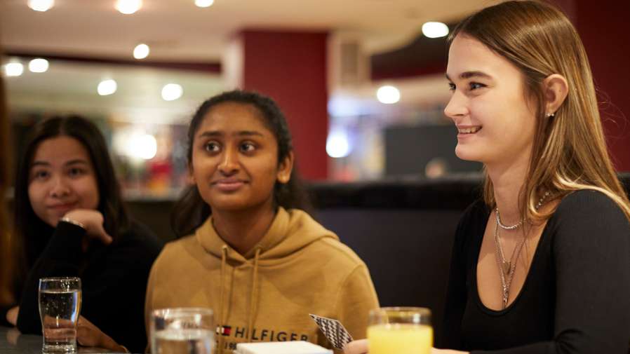 Students socialising in the Students' Union Bar