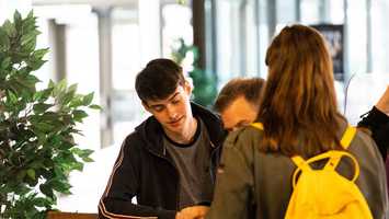 Students and parent at UEA Open Day