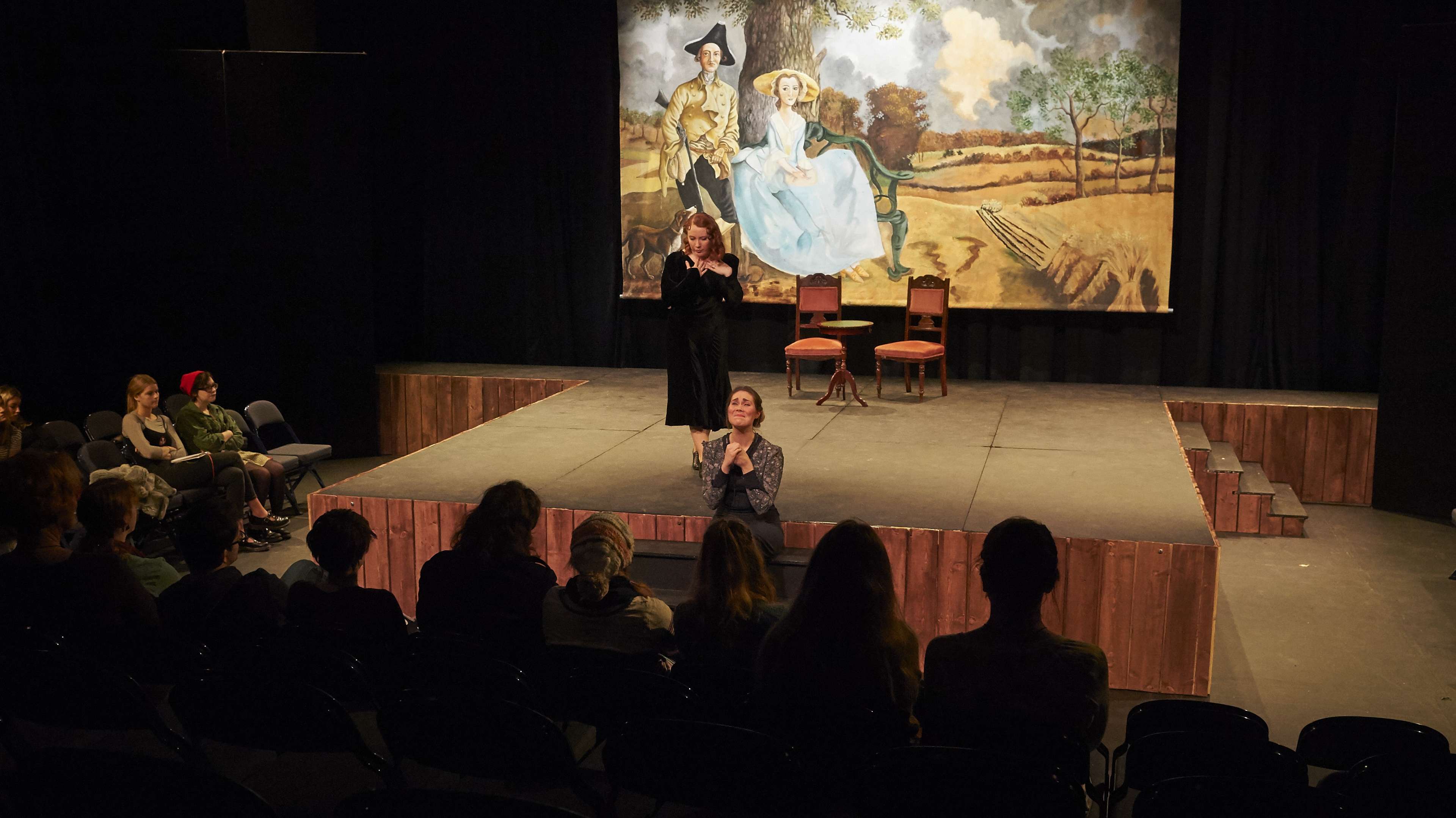 Drama students performing.