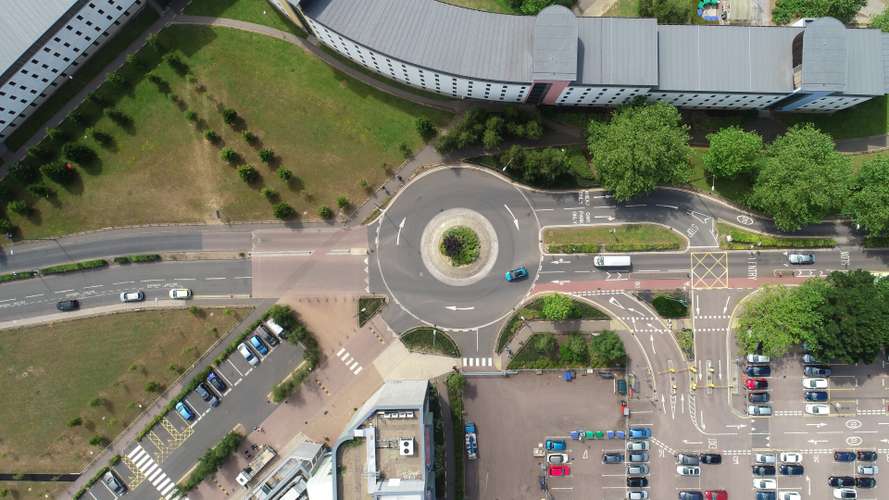Drone shot of UEA campus