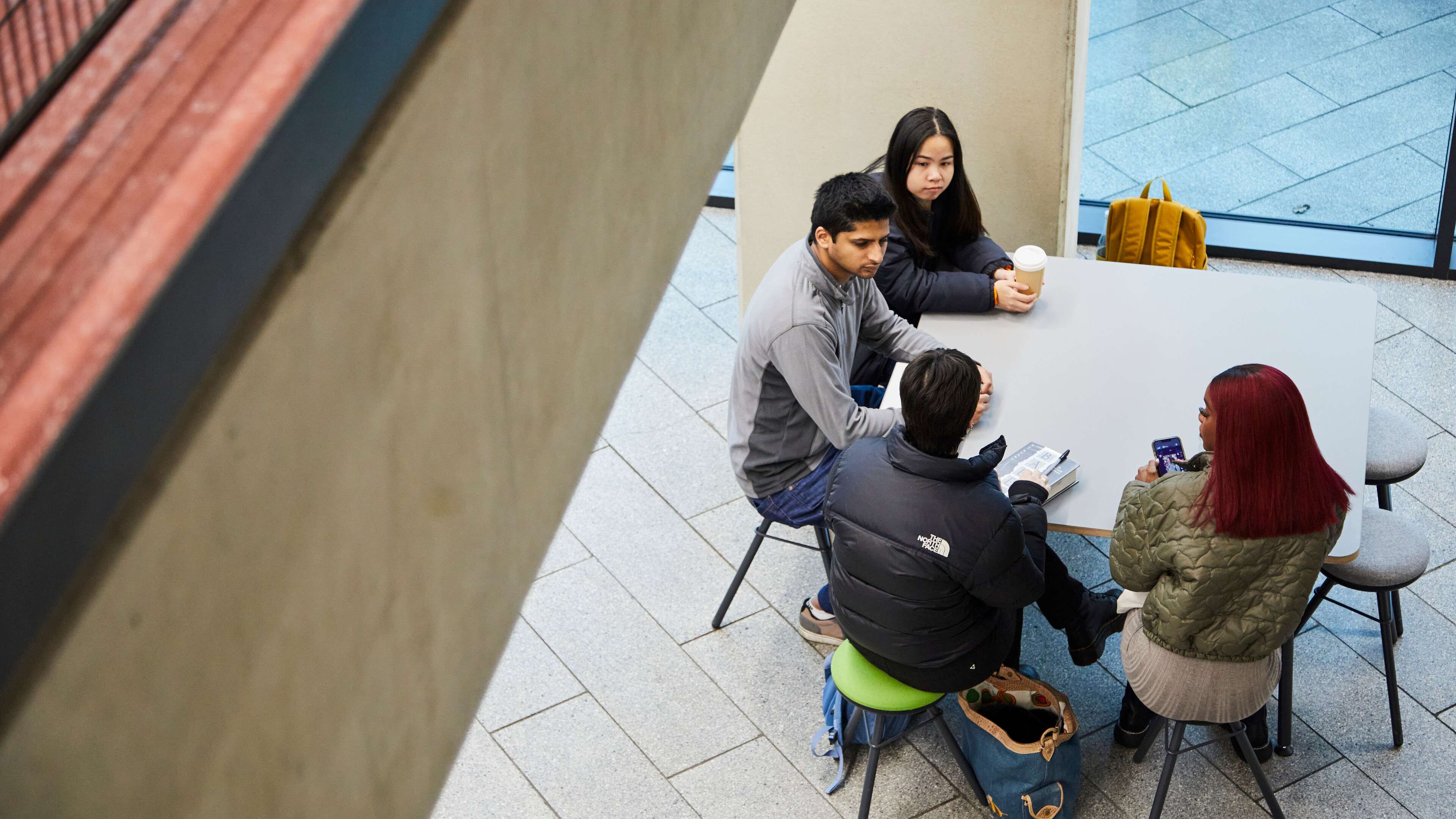 Students socialising in The New Science Building
