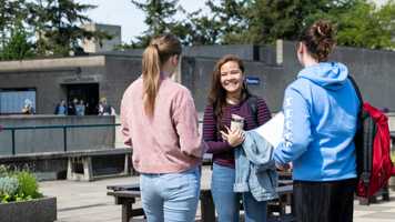 Students outside Student Support Centre