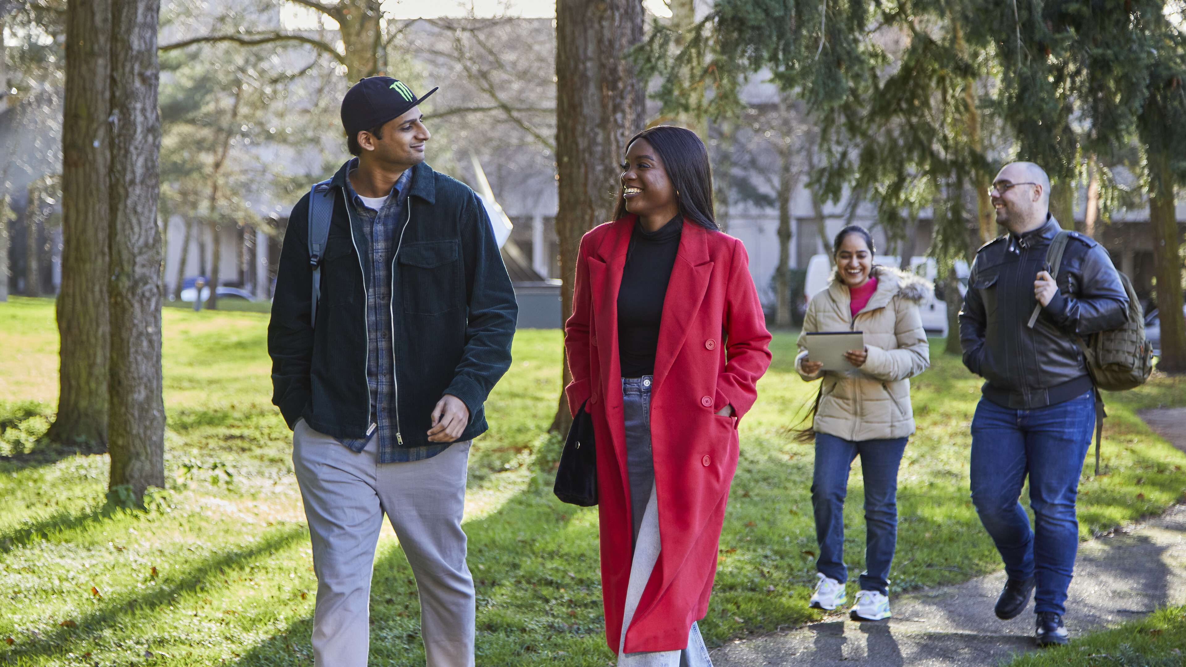 Students walking on campus