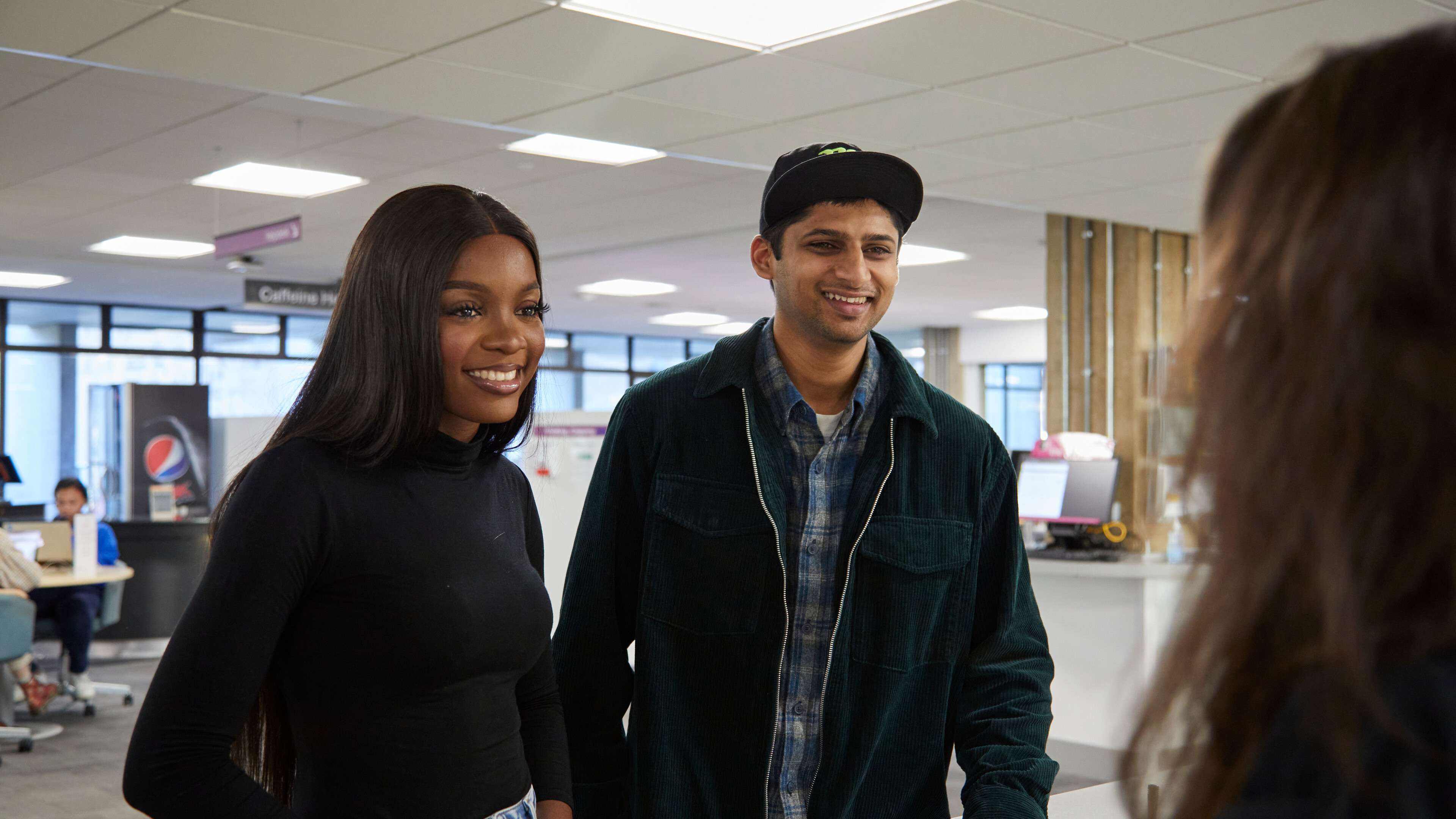 Students visiting CareerCentral