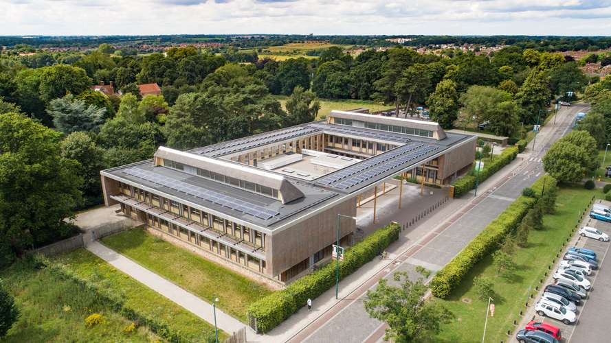 Aerial view of The Enterprise Centre, UEA