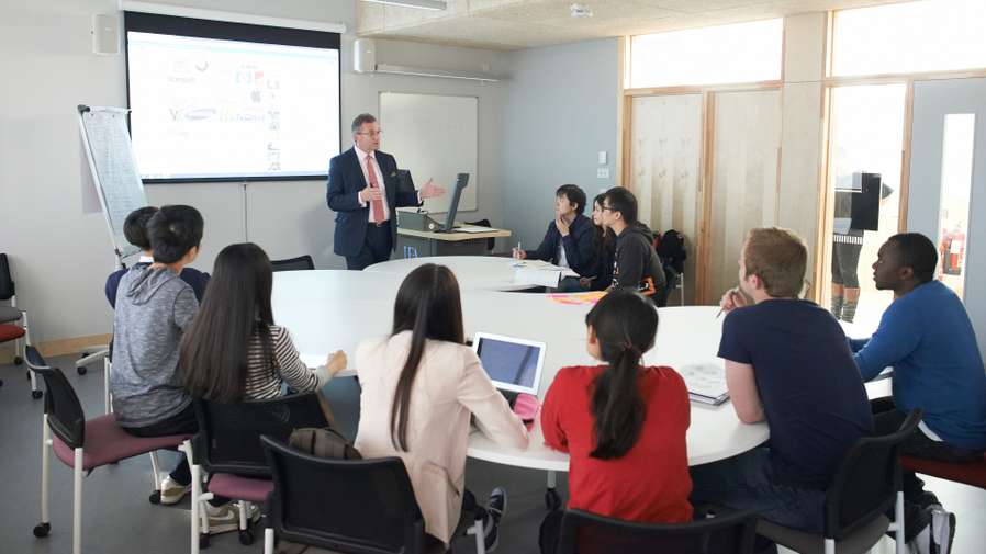 Postgraduate Economics and Norwich Business School students studying in the Enterprise Centre on campus