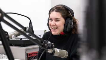Literature, Drama and Creative Writing Student in the Media Suite