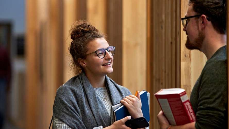 Student talking to adviser