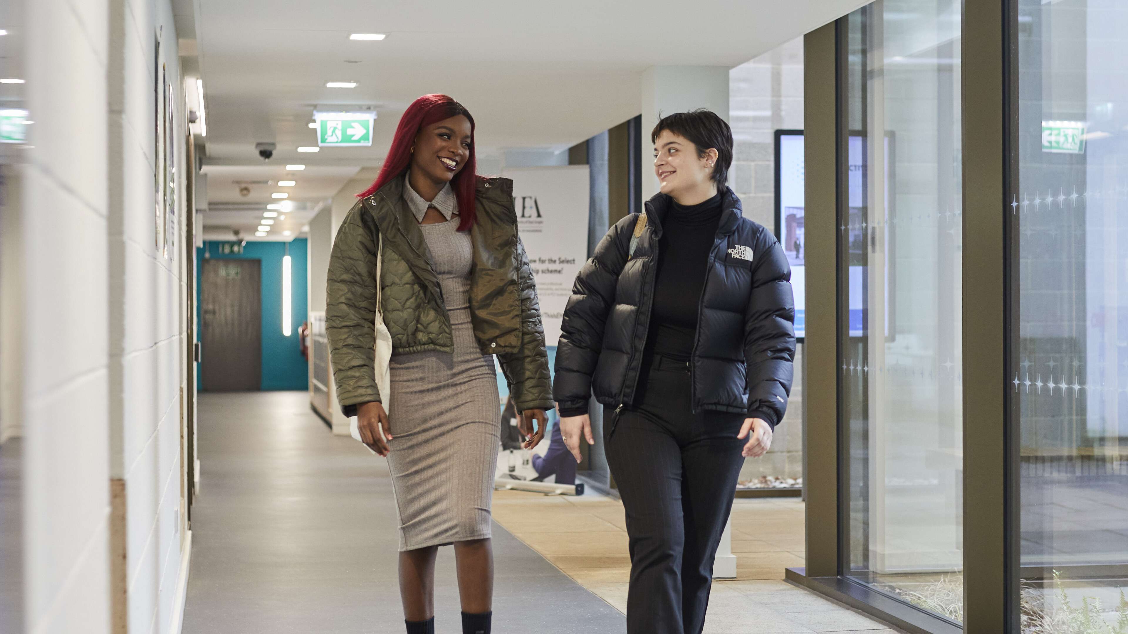 Students walking in Productivity East