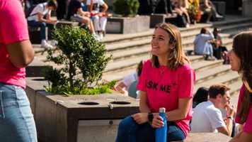 Prospective UEA students visiting the campus on an open day