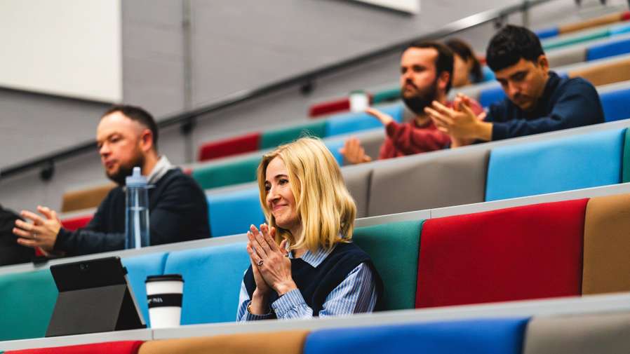 Politics students in a lecture theatre