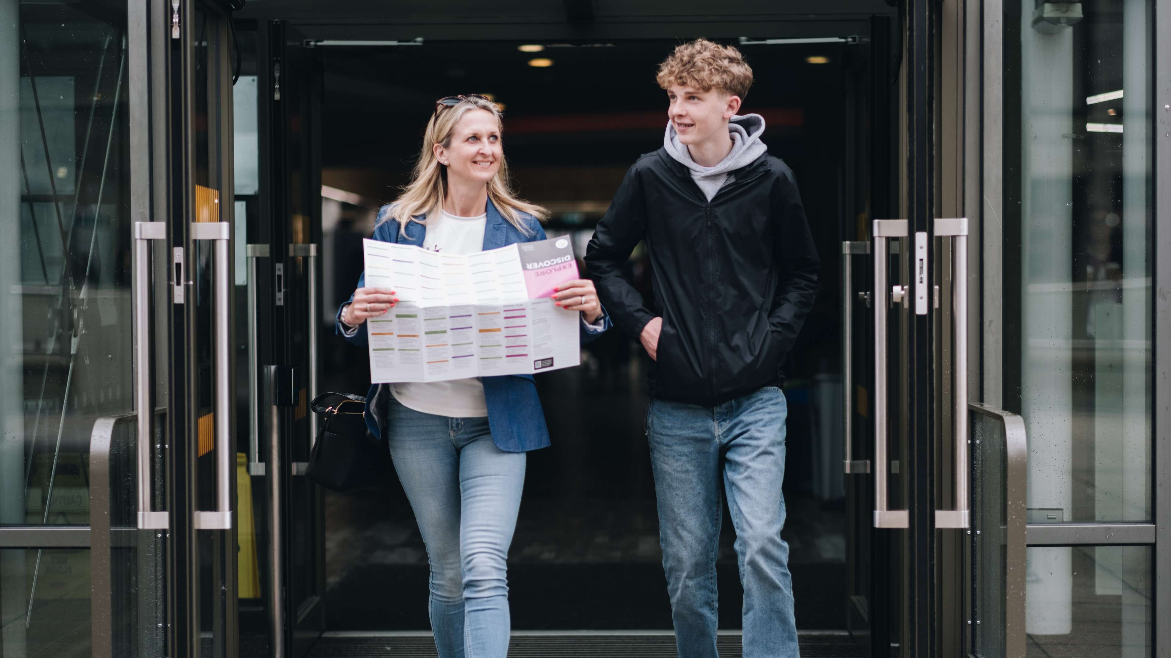 visitors exploring campus at an open day